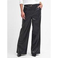 Barbour International Aria Faux Leather Wide Leg Trouser - Black