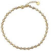 The Love Collection 18Ct Gold Plated Cubic Zirconia Anklet