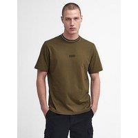 Barbour International Central Logo Tipped Short Sleeve T-Shirt - Khaki