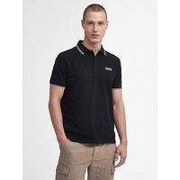 Barbour International Evan Tipped Short Sleeve Polo Shirt - Black