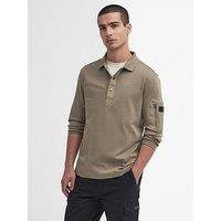 Barbour International Bradley Snap Long Sleeve Polo Shirt - Beige