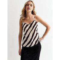 New Look White Stripe Print Cami Top