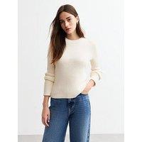 New Look Ribbed Long Sleeve Jumper - Off White