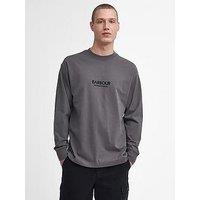 Barbour International Long Sleeve Mapped Print Backhit T-Shirt - Grey