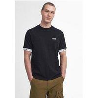 Barbour International Heim Cuffed Logo T-Shirt - Black