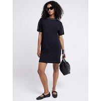 River Island Diamante Neck T-Shirt Dress - Black