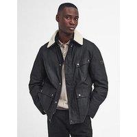 Barbour International Coppice Sherpa Wax Jacket - Black