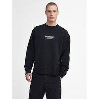 Barbour International Formula Oversized Crew Sweat Top - Black