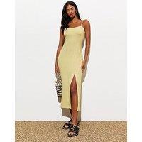 New Look Green Split Hem Midi Slip Dress