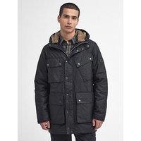 Barbour International Harburn Sherpa Wax Jacket - Black