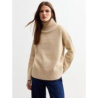 New Look Knitted Oversized Stand Neck Jumper