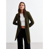 New Look Unlined Tailored Coat - Dark Khaki