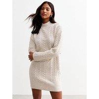 New Look Cream Cable Knit Mini Dress