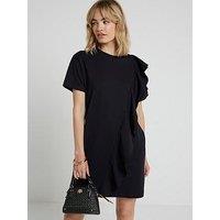 River Island Hybrid Frill Detail Mini Dress - Black