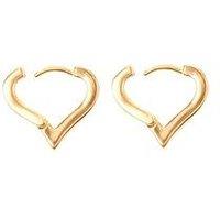 Gold Colour Heart Huggie Hoops