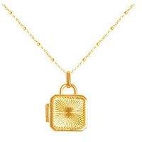 The Love Collection 18Ct Gold Plated Padlock Locket Necklace