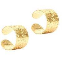 The Love Collection Gold Colour Textured Ear Cuff