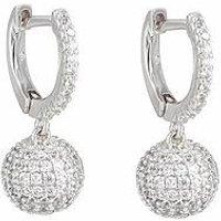 The Love Silver Collection Sterling Silver Disco Ball Drop Huggies