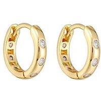 The Love Collection 18Ct Gold Plated Bobble Cz Huggies
