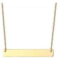 The Love Collection 18Ct Gold Plated Positive Bar Necklace
