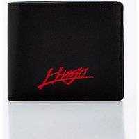 Hugo Handwritten 2.0 Gothic Script Logo Card & Coin Wallet - Black