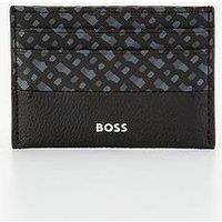 Boss Zair Saffiano Mono Print Card Holder - Black