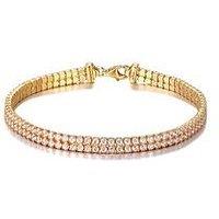 The Love Collection 18Ct Gold Plated Double Cz Tennis Bracelet