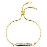 The Love Collection 18Ct Gold Plated Cz Statement Bracelet