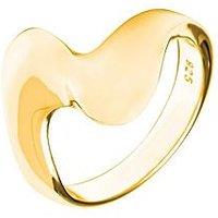 The Love Collection 18Ct Gold Plated Large Curve Ring