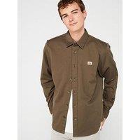 Calvin Klein Jeans Woven Logo Overshirt - Brown