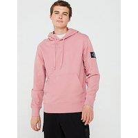 Calvin Klein Jeans Badge Sleeve Overhead Hoodie - Pink