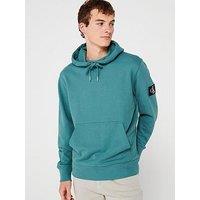 Calvin Klein Jeans Badge Sleeve Overhead Hoodie - Light Green