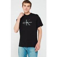 Calvin Klein Jeans Hero Embroided Monogram Logo T-Shirt - Black