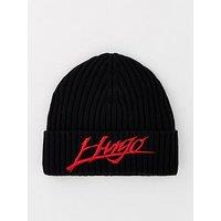 Hugo Xilla Gothic Script Beanie Hat - Black