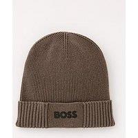 Boss Asic Beanie-X Rubberised Logo Beanie Hat - Grey