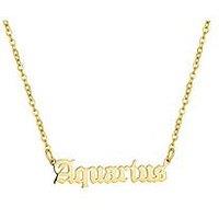 The Love Collection Zodiac Necklce In Gothic Font Gold Plated