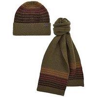 Barbour Branton Beanie & Scarf Gift Set - Green