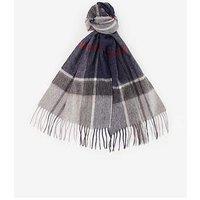 Barbour Carrbridge Tartan Lambswool Tasselled Scarf - Blue