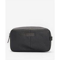 Barbour Highgate Leather Washbag - Black