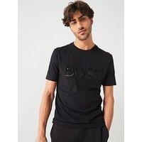 Boss Tee Mirror 2 Regular Fit Rubberised Logo T-Shirt - Black
