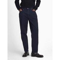 Barbour Washed Stretch Twill Regular Fit Trousers - Navy