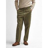 Barbour Washed Stretch Twill Relaxed Fit Trousers - Khaki