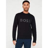 Boss Salbo Chest Logo Crew Sweat - Black