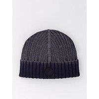 Hugo Blue Xonni Smiley Fishman Beanie Hat - Blue