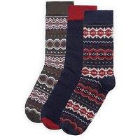 Barbour 3-Pack Fairisle Crew Socks Gift Box - Multi