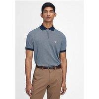 Barbour Wynch Short Sleeve Tailored Zip Polo Shirt - Navy