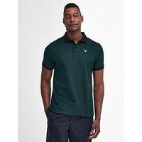 Barbour Essential Sports Mix Short Sleeve Polo Shirt - Dark Green