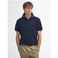 Barbour Brodie Short Sleeve Argyle Collar Tailored Polo Shirt - Navy