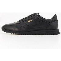 Boss Zayn Low Profile Leather Lace Sneaker - Black