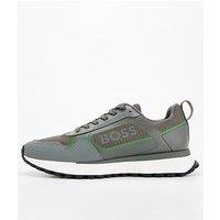 Boss Jonah Mesh/Pu Leather Lace Sneaker - Grey